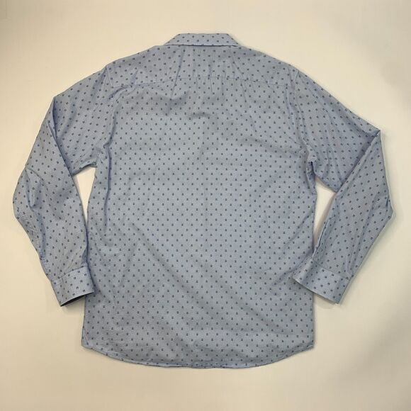 14th & Union Shirt Mens L Large TRIM Fit Sky Blue Cotton Flip Cuff Button Up - Picture 8 of 13